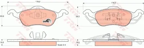 Bezpieczna płatność TRW Zestaw klocków hamulcowych, hamulce tarczowe GDB1358