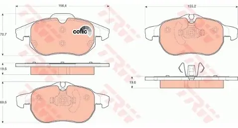 TRW Zestaw klocków hamulcowych, hamulce tarczowe GDB1613 Niska cena