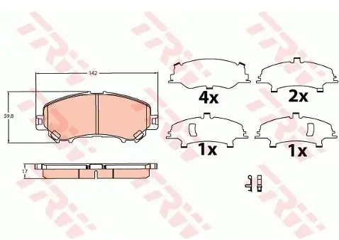 TRW Zestaw klocków hamulcowych, hamulce tarczowe GDB3622 Darmowa dostawa