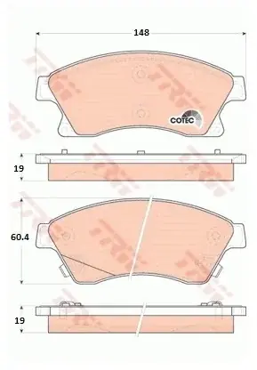 Bezpieczna płatność TRW Klocki hamulcowe - komplet GDB1843
