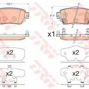 TRW Zestaw klocków hamulcowych, hamulce tarczowe GDB3617 Nowość