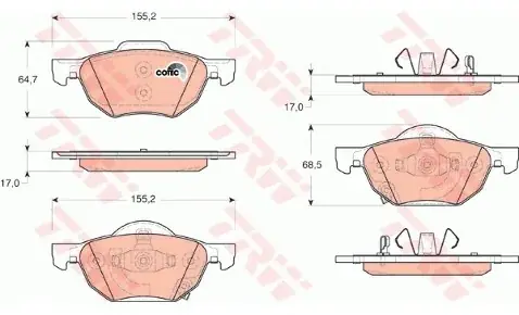 TRW Zestaw klocków hamulcowych, hamulce tarczowe GDB3355 Tani