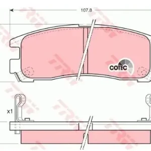 TRW Zestaw klocków hamulcowych, hamulce tarczowe GDB1023 Premium