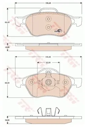 TRW Zestaw klocków hamulcowych, hamulce tarczowe GDB1787 Darmowa dostawa