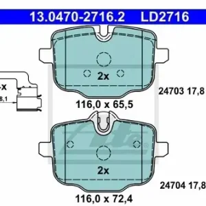 ATE Klocki hamulcowe - komplet 13.0470-2716.2 Oryginalny