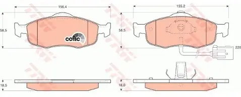 Oryginalny TRW Zestaw klocków hamulcowych, hamulce tarczowe GDB1108