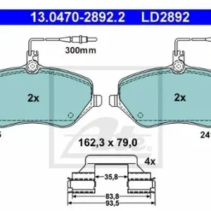 ATE Klocki hamulcowe ATE 13.0470-2892.2 Nowość