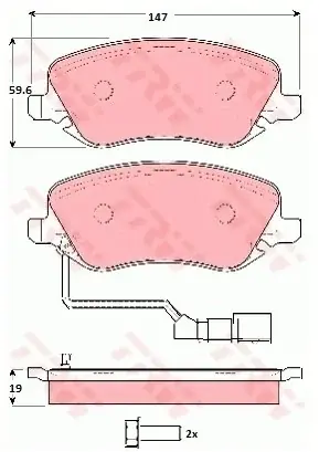 TRW Zestaw klocków hamulcowych, hamulce tarczowe GDB1489 Zwrot pieniędzy