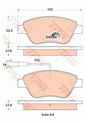 TRW Zestaw klocków hamulcowych, hamulce tarczowe GDB1842 Nowość