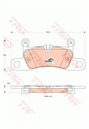 TRW Zestaw klocków hamulcowych, hamulce tarczowe GDB1875 Nowość