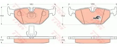 Oferta limitowana TRW Zestaw klocków hamulcowych, hamulce tarczowe GDB1265