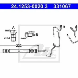 ATE Przewód hamulcowy elastyczny 24.1253-0020.3 Wysoka jakość