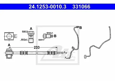 Zwrot pieniędzy ATE Przewód hamulcowy elastyczny 24.1253-0010.3