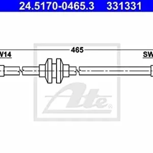ATE PRZEWÓD HAMULCOWY 24.5170-0465.3 VOLVO 440 K 1.8 95-96 Wysoka jakość