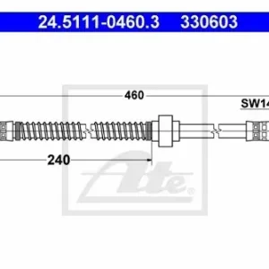 ATE Przewód hamulcowy elastyczny 24.5111-0460.3 Najlepsza cena
