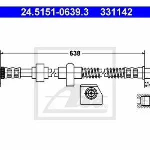 ATE Przewód hamulcowy elastyczny 24.5151-0639.3 Wyprzedaż