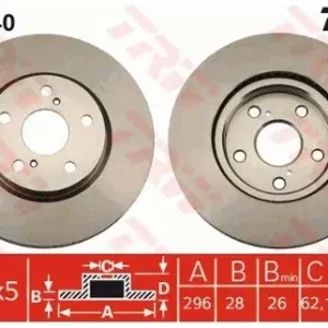 TRW Tarcza hamulcowa DF7340 Wysoka jakość