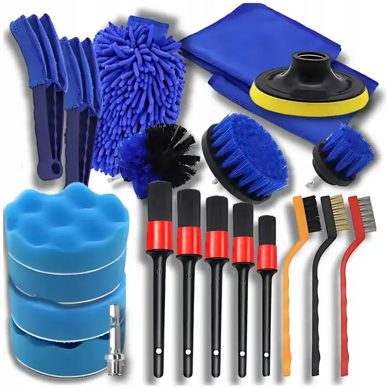 Nowość ZESTAW DETAILING AUTO 22EL DO CZYSZCZENIA SAMOCHODU SZCZOTKI PADY