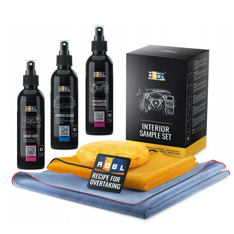 ADBL Interior Sample SET Zestaw kosmetyków do pielęgnacji do wnętrza auta Wysoka jakość