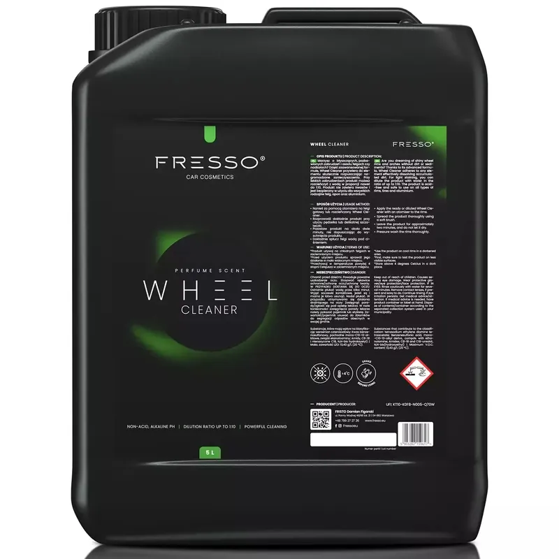Fresso Wheel Cleaner 5L - zasadowy płyn do mycia felg Bezpieczna płatność