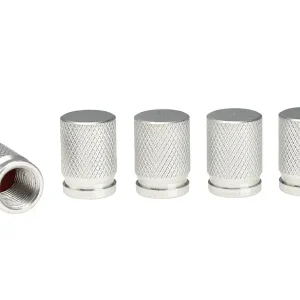 Rabat Nakrętki na wentyle, aluminiowe, 5 szt., srebrny