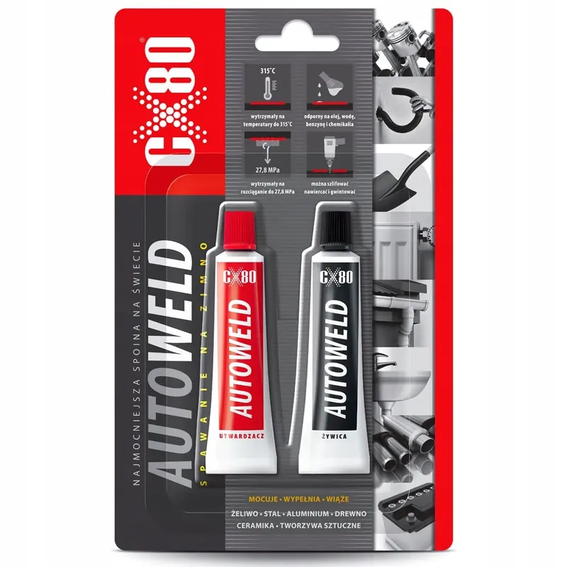 CX-80 KLEJ SPAWANIE NA ZIMNO AUTO WELD dwuskładnikowy Żywica Epoksyodwa Oryginalny
