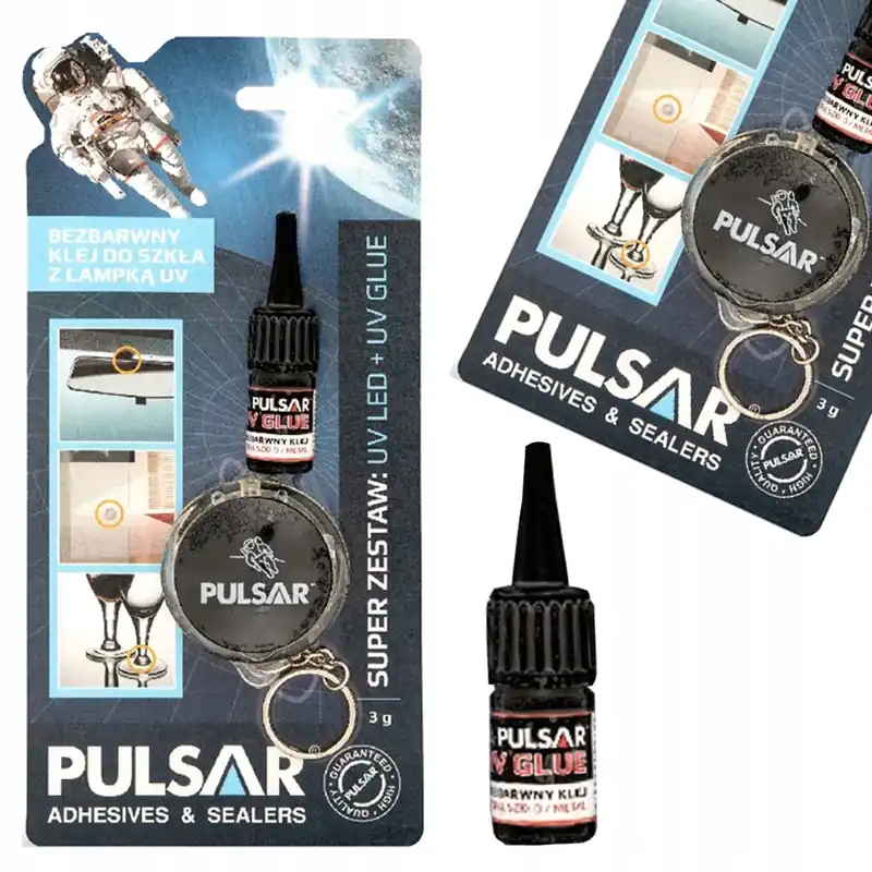 Kup teraz KLEJ UV DO SZKŁA I METALU BEZBARWNY + LAMPKA PULSAR 3 g