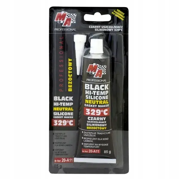 MOJE AUTO USZCZELNIACZ SILIKONOWY 85G CZARNY DO 329°C/ MA PROFESSIONAL Niska cena