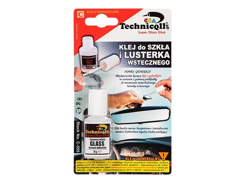 Nowość Klej do Szkła i Lusterka Wstecznego 8g