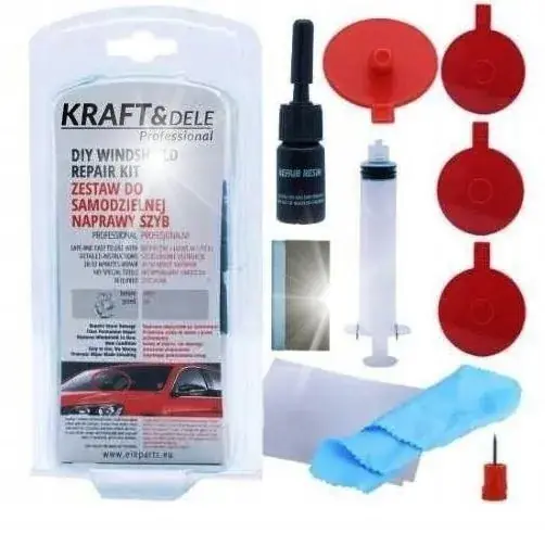 Szybka dostawa ZESTAW DO NAPRAWY SZYBY SAMOCHODOWEJ USUWANIE PĘKNIĘĆ I RYS Kraft&Dele