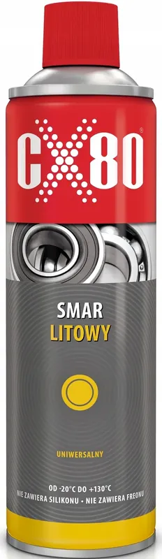 CX80 WIELOZADANIOWY SMAR LITOWY UNIWERSALNY AEROZOL SPRAY 500ml CX-80 Zamów teraz