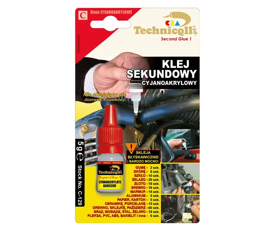 Premium Klej sekundowy cyjanoakrylowy Technicqll 5g C-129
