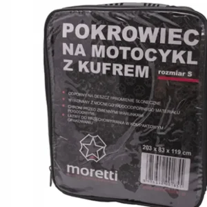 Popularny 2 x POKROWIEC NA MOTOCYKL Z KUFREM SKUTER MOTOROWER CROSS MOCNY MORETTI S