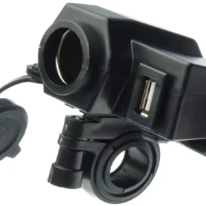 Gniazdo zapalniczki i USB 5V/2000mA na kierownicę Rower Skuter Quada motor Premium