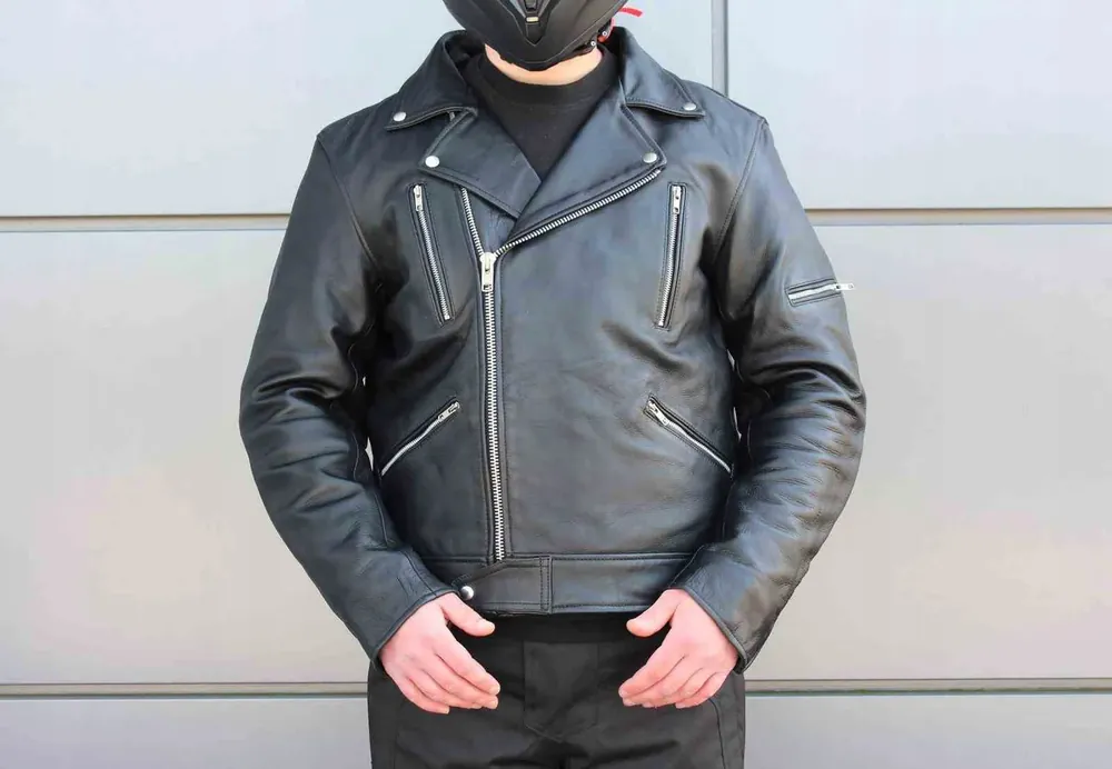 Kurtka Skórzana Klasyczna z Zamkiem Czarna XL Made in Poland Zamów teraz