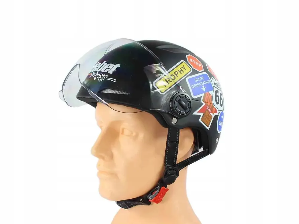 Autentyczny Kask Motocyklowy HF-333 Czarny Matowy L Brak ECE - Kask Safebet