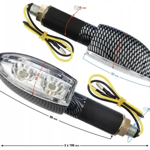 Kierunkowskazy uniwersalne MRT-046, ledowe (12 diod SMD) kolor Karbon (E- Szybka dostawa