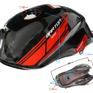 Szybka dostawa Zbiornik Paliwa Czarno-Czerwony Do Motoroweru Sprint Rs 2